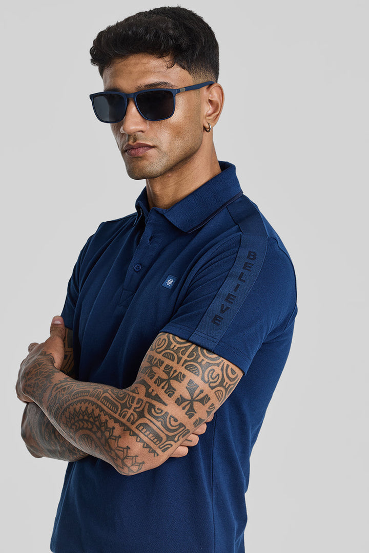 Believe Dark Blue Polo T-Shirt