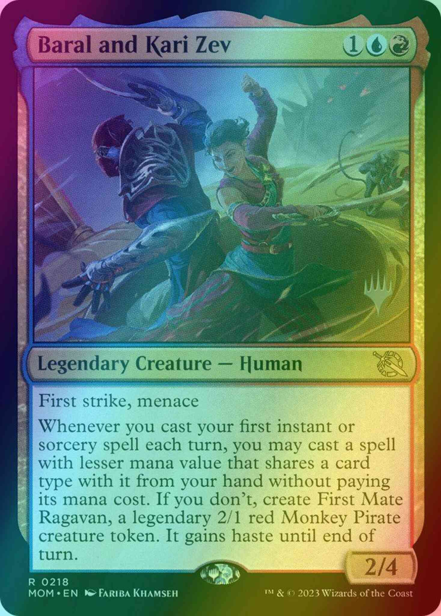 Baral and Kari Zev [218p] [Promo Pack] [March of the Machine: Promos] [Foil]