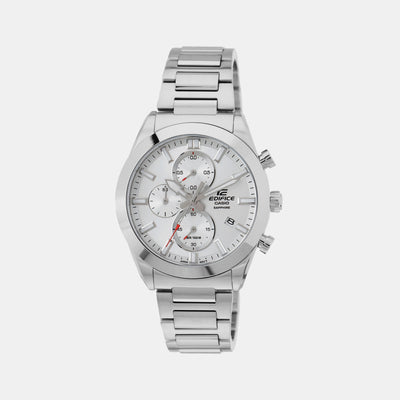 Edifice Men Quartz Silver Dial Chronograph Stainless Steel Watch ED582