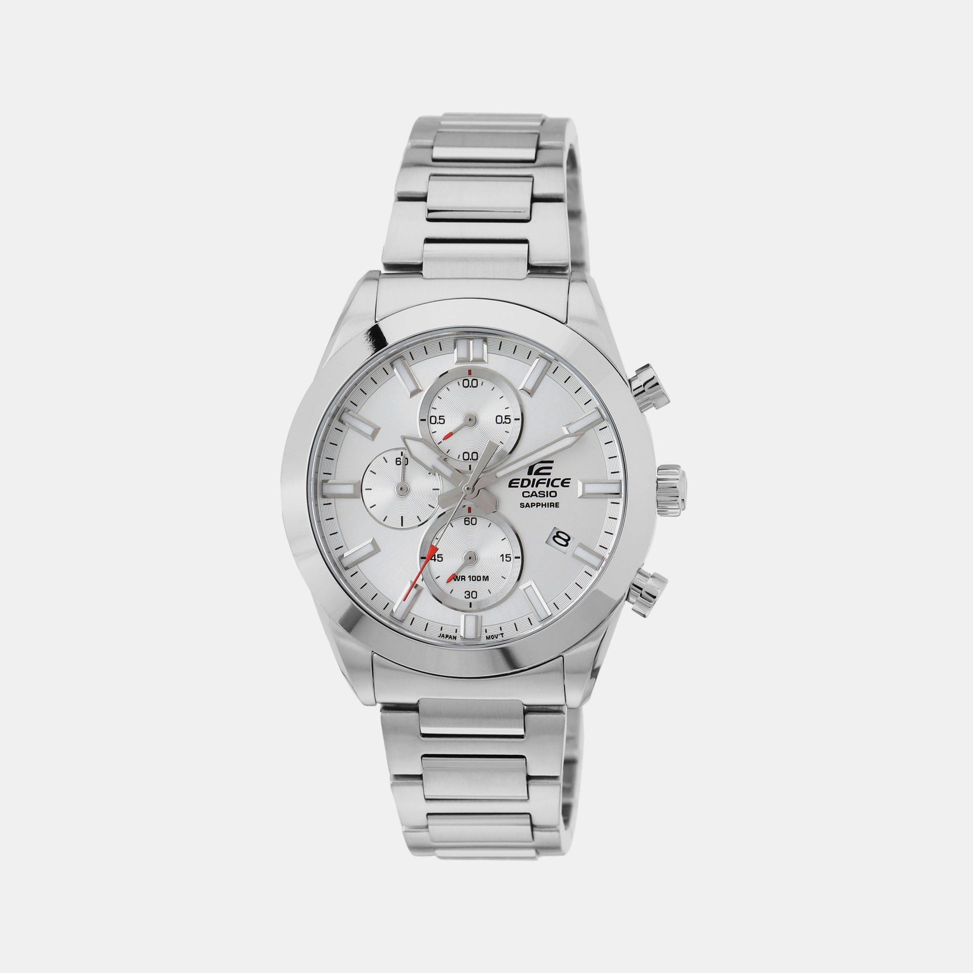 Edifice Men Quartz Silver Dial Chronograph Stainless Steel Watch ED582