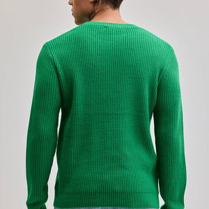 Green Fisherman Knit Sweater