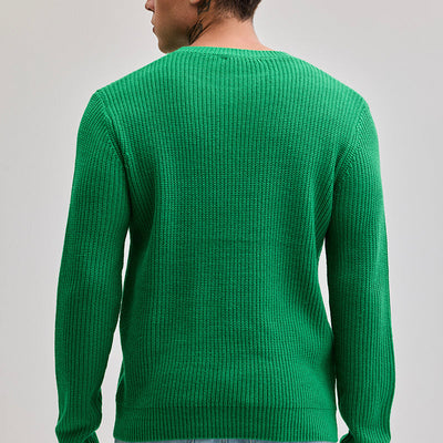 Green Fisherman Knit Sweater