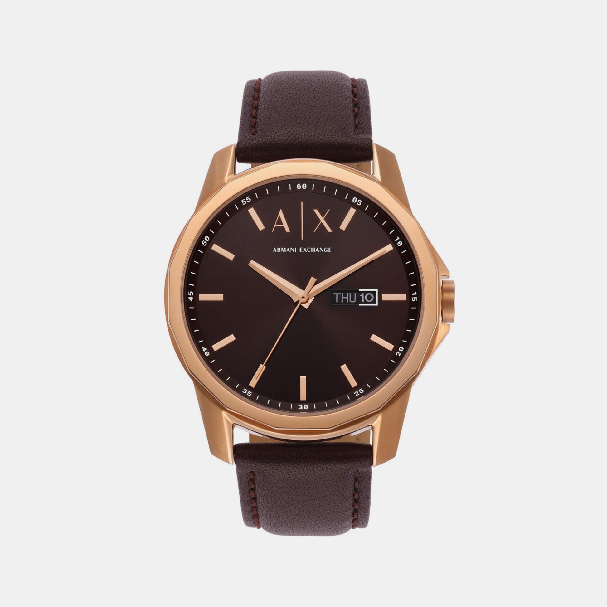 Banks Men Quartz Brown Dial Analog Leather Watch AX1740