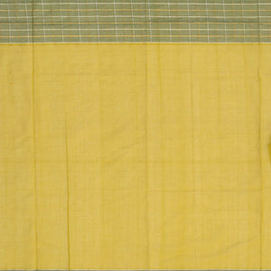 Olive Green Handloom Venkatagiri Cotton Saree With Checked Border