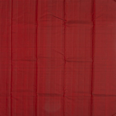 Crimson Handloom Kanchipuram Silk Saree With Deer Zari Buttas