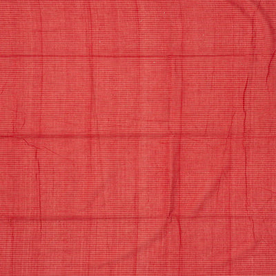 Red Handloom Bengal Cotton Saree With Floral Buttas
