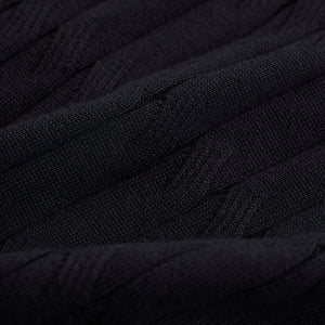 Black Knitted Polo T-Shirt