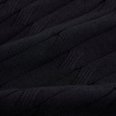 Black Knitted Polo T-Shirt