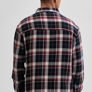 Black Double Pocket Flannel Overshirt