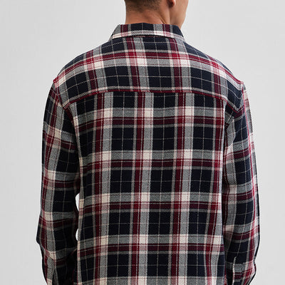 Black Double Pocket Flannel Overshirt