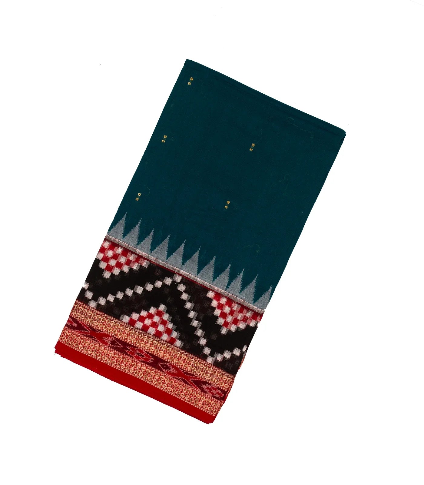 Navy Blue Handloom Orissa Cotton Saree With Tie & Dye Pallu