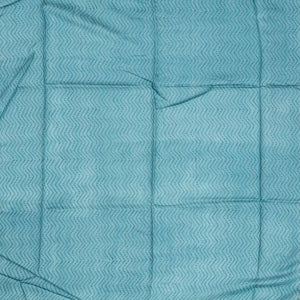 Light Blue Handloom Tussar Silk Saree Printed With Triangle Motifs