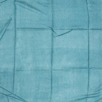 Light Blue Handloom Tussar Silk Saree Printed With Triangle Motifs