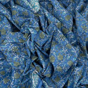 Lavender Woven Jaipur Cotton Saree With Printed Floral Motifs