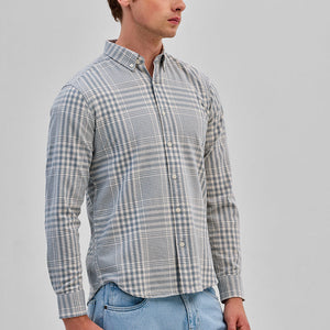 Light Blue Checks Slim Fit Shirt