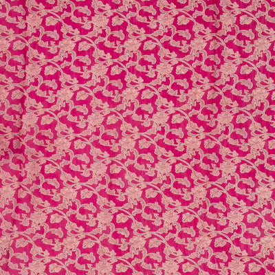 Pink Handwoven Organza & Linen Partly Saree