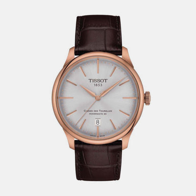 Chemin Des Tourelles Men Automatic Leather Watch T1398073603100