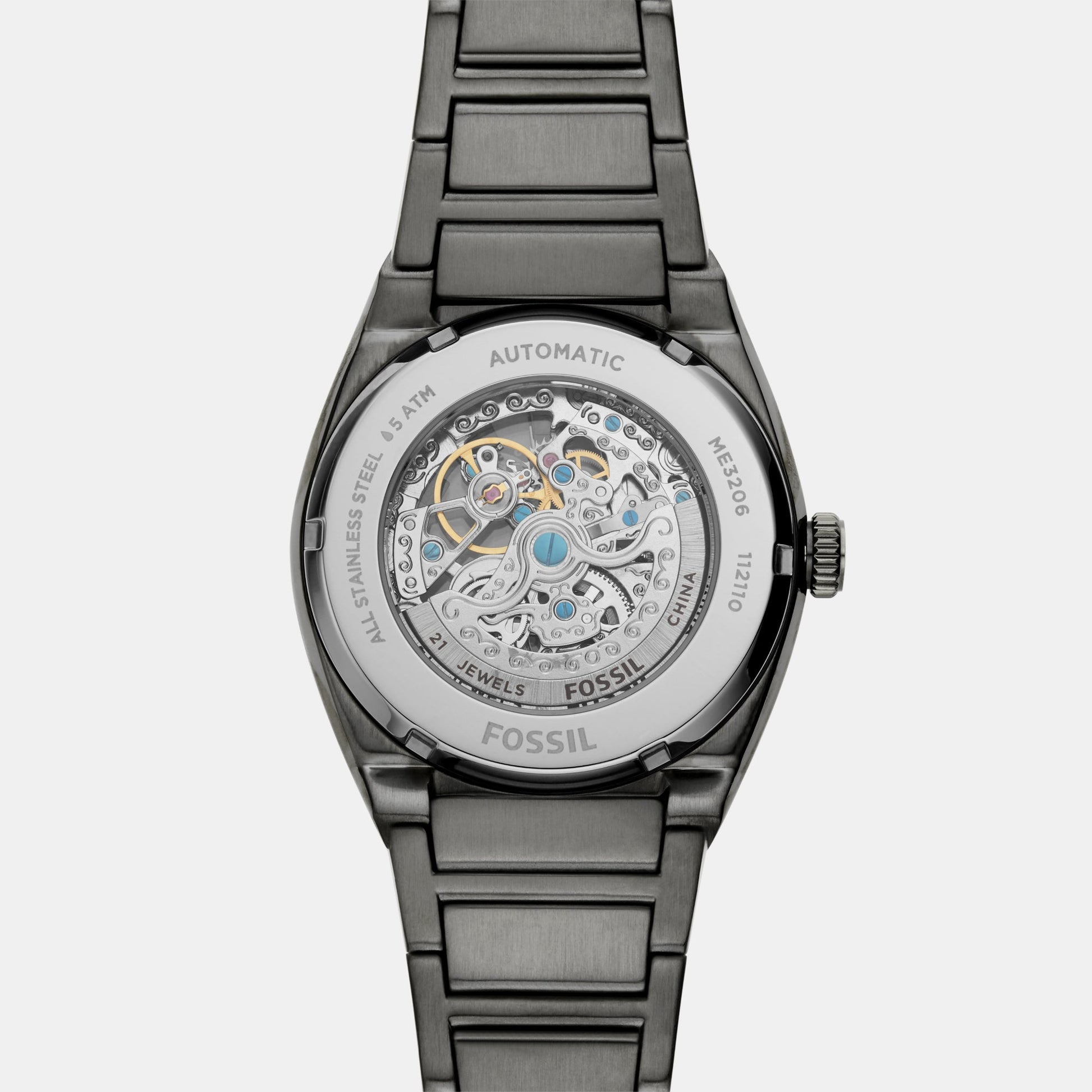 Everett Men Automatic Grey Dial Analog Stainless Steel Watch ME3206