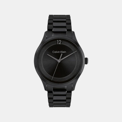 Ck Iconic Unisex Quartz Black Dial Analog Stainless Steel Watch 25200227