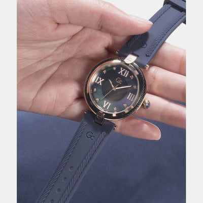 Fusion Cable Women Quartz Mother Of Pearl Dial Analog Silicone Watch Z15004L7MF