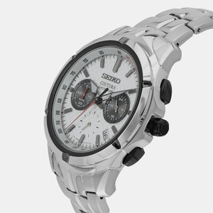 Coutura Men Quartz White Dial Chronograph Stainless Steel Watch SSB433P9