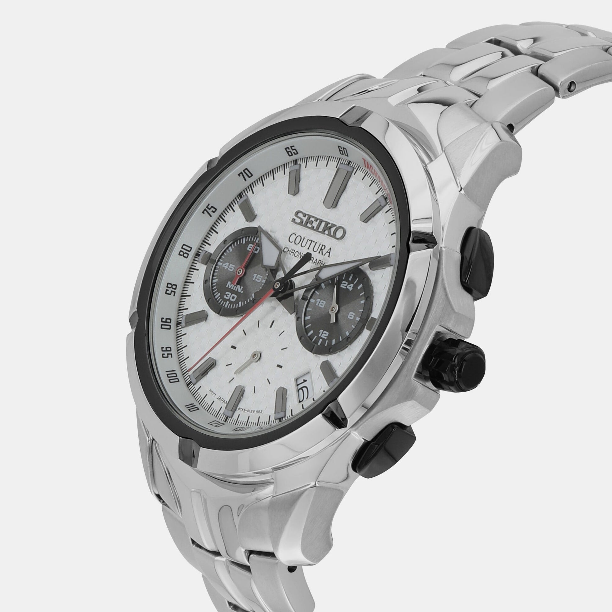 Coutura Men Quartz White Dial Chronograph Stainless Steel Watch SSB433P9