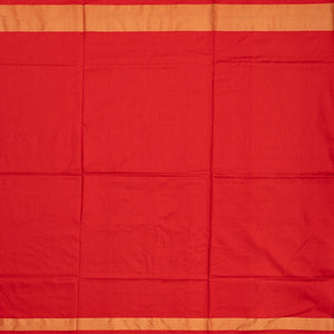 Black Handloom Ikat Silk Saree With Contrast Red Border