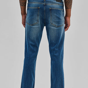 Blue Distressed Regular Fit Jeans