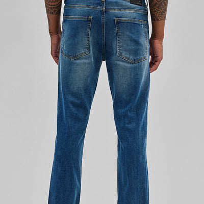 Blue Distressed Regular Fit Jeans