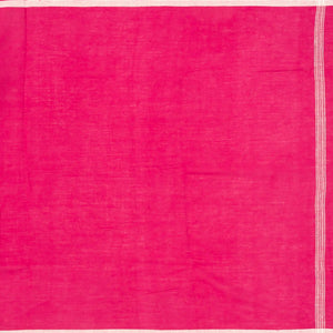 Hot Pink Handloom Bhujodi Cotton Saree With Cross Buttas