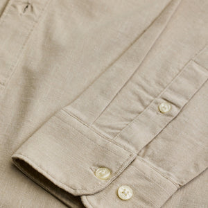 Beige Solid Oxford Shirt
