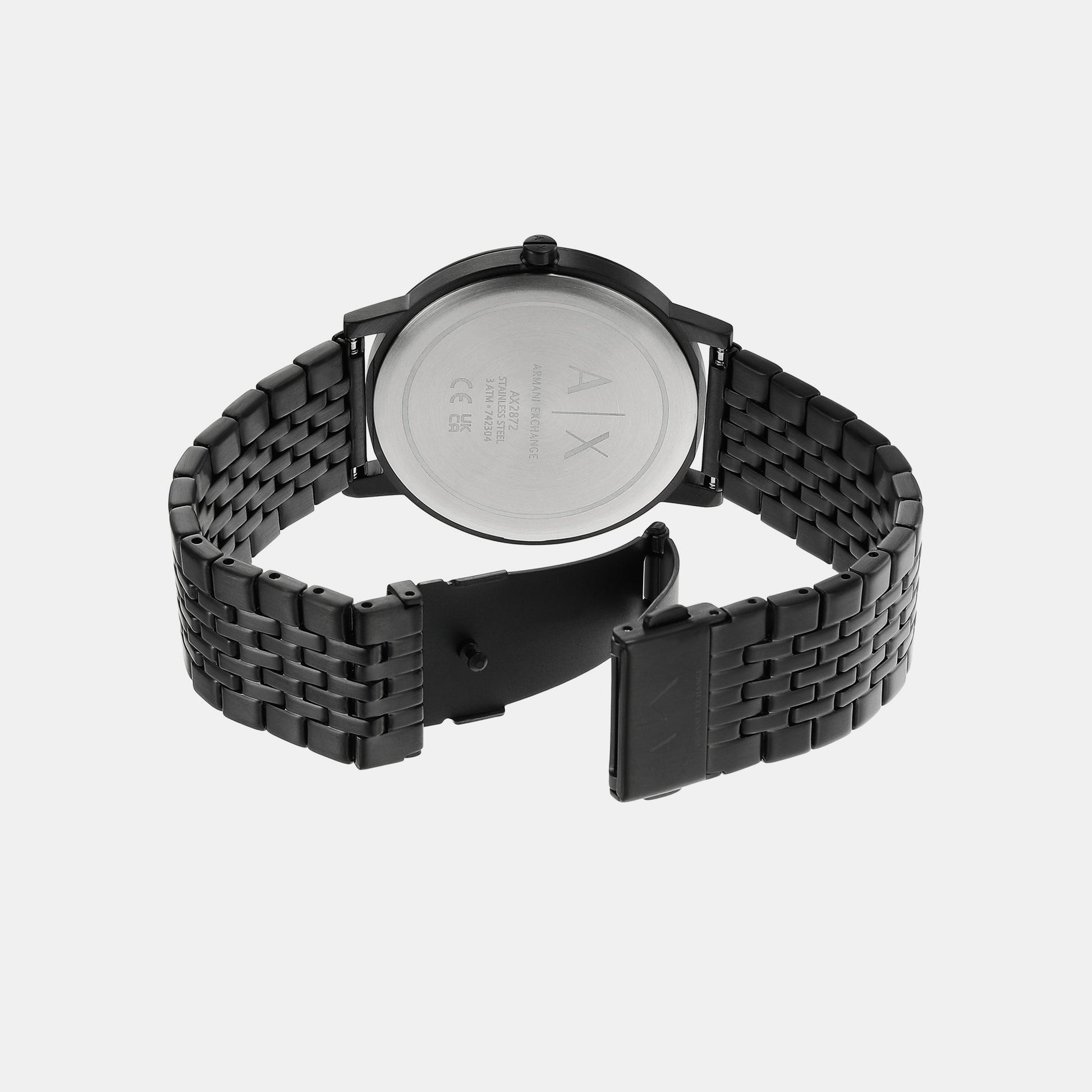 Dale Men Quartz Black Dial Analog Stainless Steel Watch AX2872