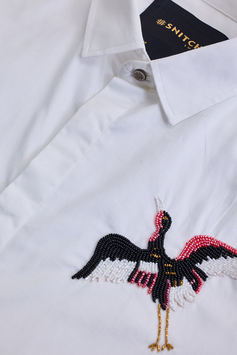 White Embellished Shirt