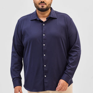 Navy Regular Fit Stretch Shirt