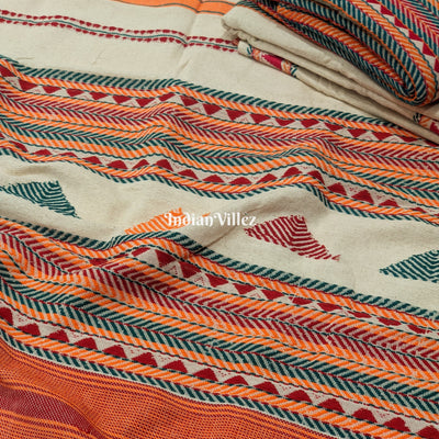 White Dongaria Handloom Shawl