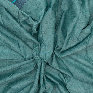 Shadow Green Bengal Cotton Saree With Floral Motifs