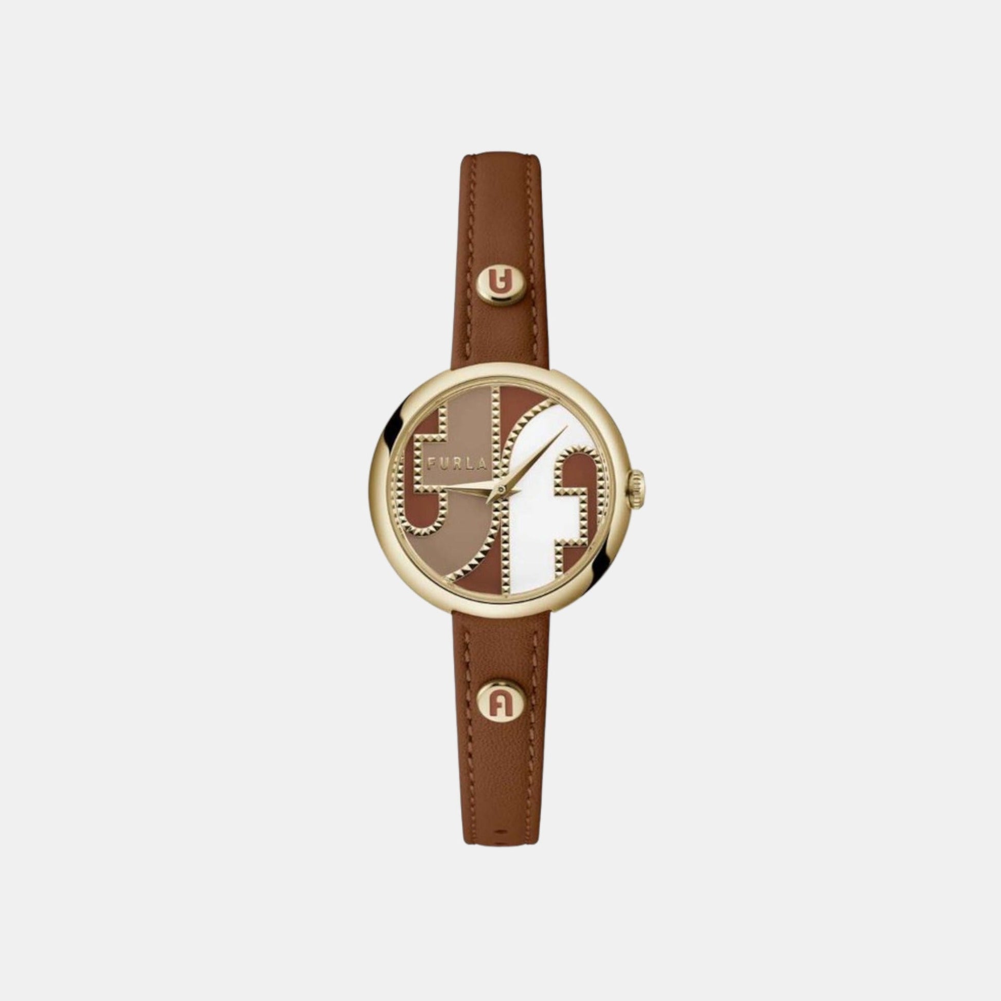 Furla Heritage Women Quartz Gold Dial Analog Leather Watch WW00005014L2