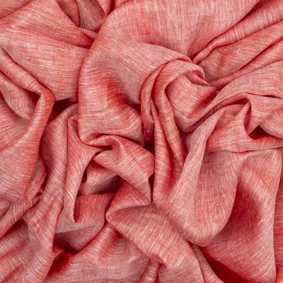 Peach Handloom Plain Linen Saree With Stripes in Pallu