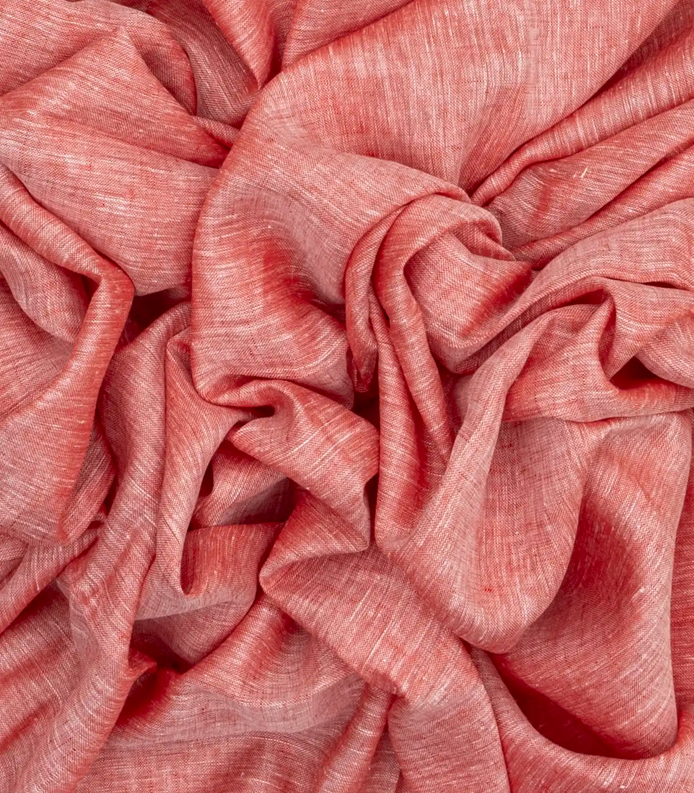 Peach Handloom Plain Linen Saree With Stripes in Pallu