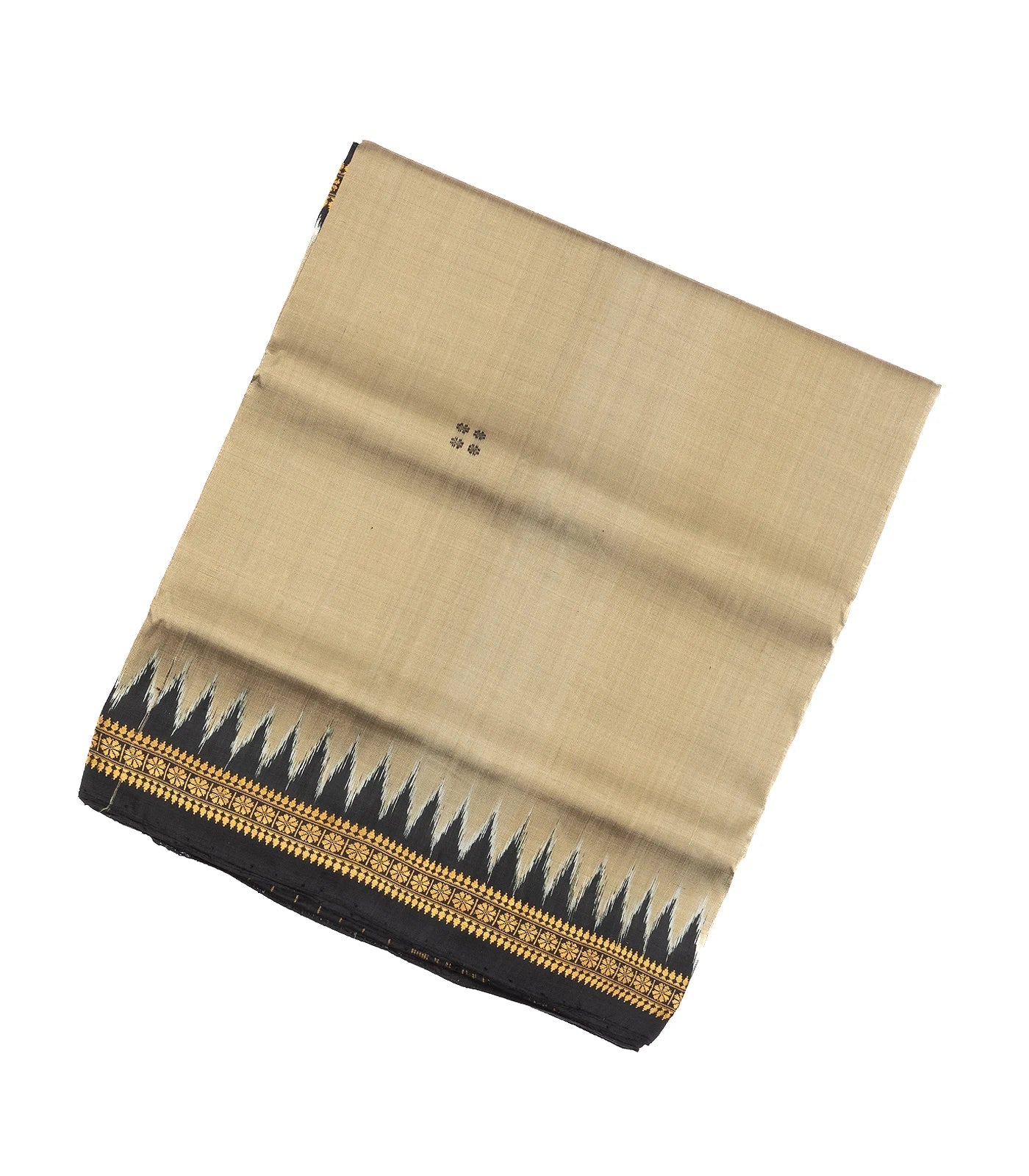 Beige Handloom Orissa Silk Saree With Button Buttas