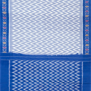 Light Blue Handloom Orissa Cotton Saree With Blue Border