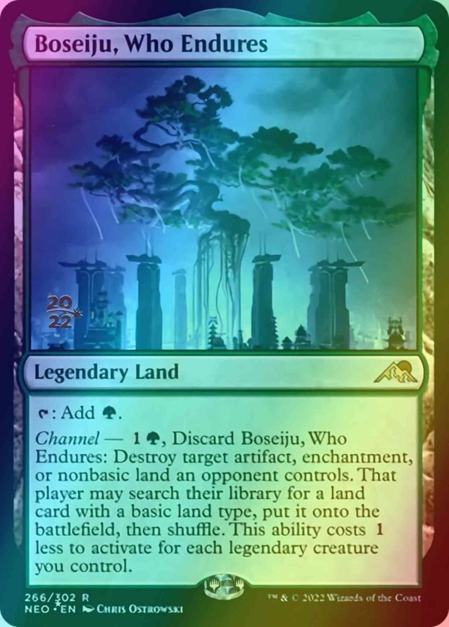 Boseiju, Who Endures [Prerelease] [266s] [Kamigawa: Neon Dynasty: Promos] [Foil]