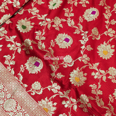 Red Designer Banarasi Meenakari Katan Silk Saree
