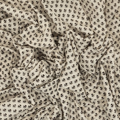 White Woven Jaipur Cotton Saree With Printed Floral Motifs