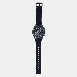 Edifice Men Quartz Black Dial Analog-Digital Resin Watch ED577