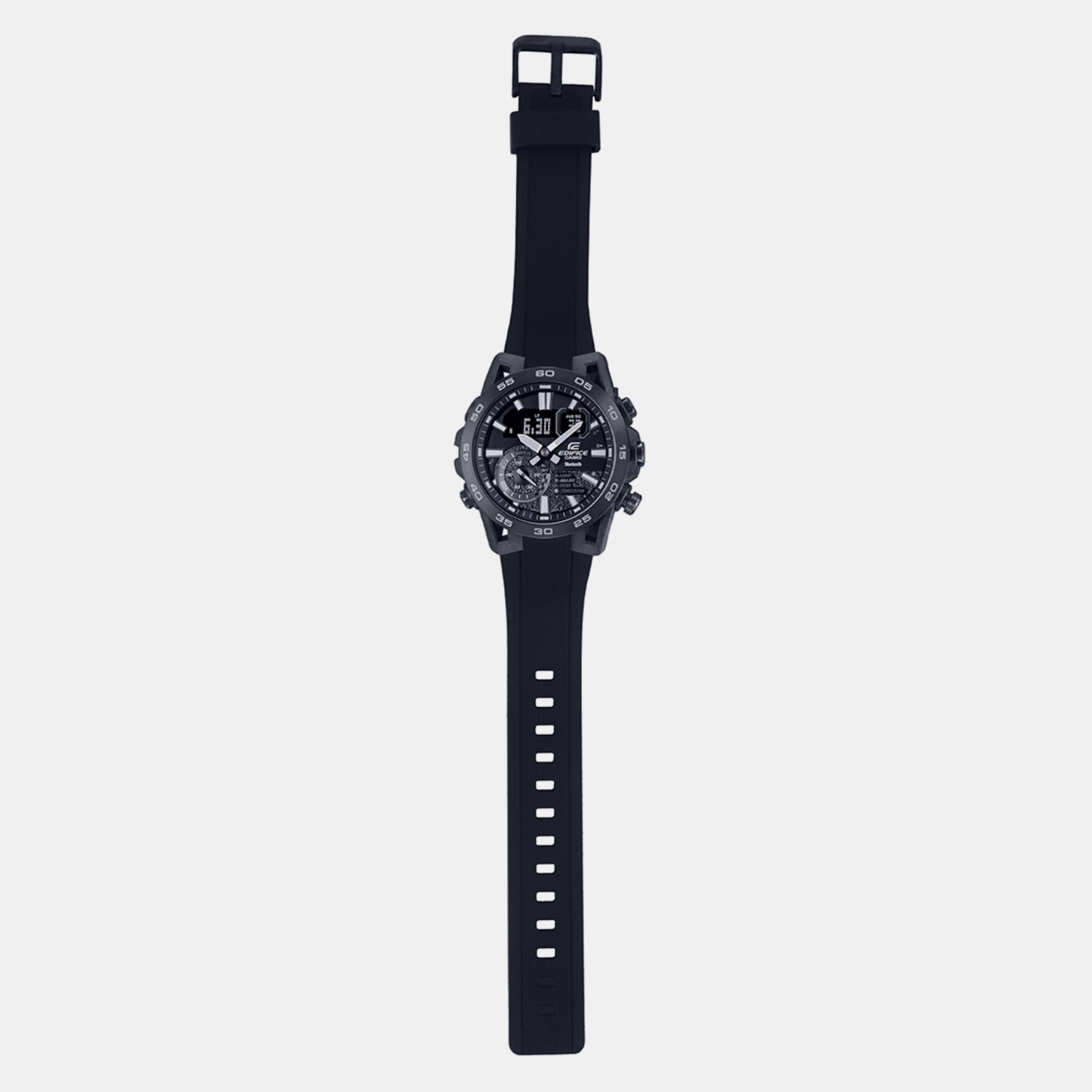 Edifice Men Quartz Black Dial Analog-Digital Resin Watch ED577