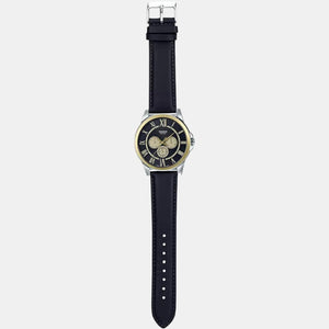 Enticer Men Quartz Black Dial Chronograph Leather Watch A1526