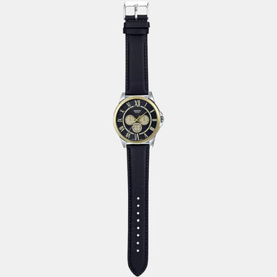 Enticer Men Quartz Black Dial Chronograph Leather Watch A1526