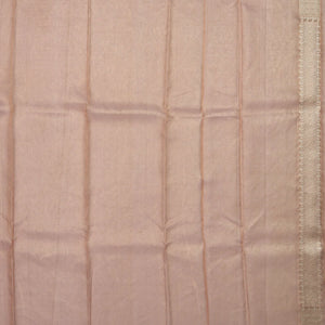 Light Peach Banarasi Tissue Silk Saree With Mango Vine Motifs