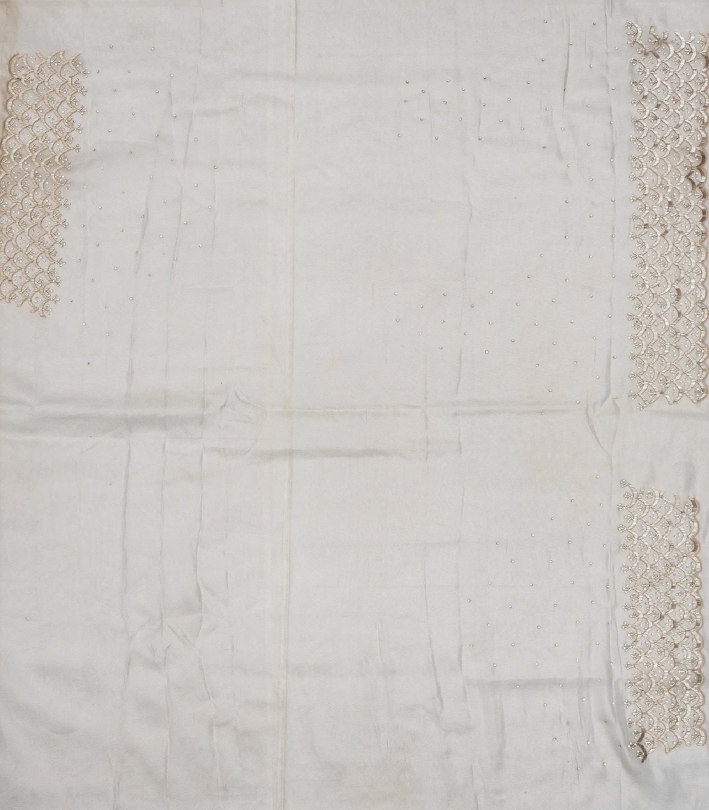 Taupe Woven Supernet Saree With Embroidery